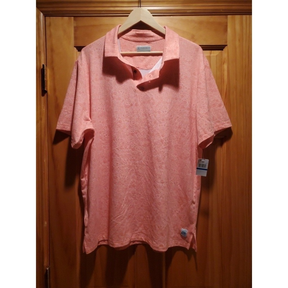 New PGA Tour Short Sleeve Collared Shirt With Print Mens Size XL